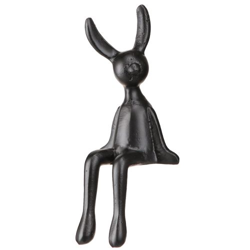 Artikel Kleiner Osterhase Kantenhocker Metall Schwarz 9x9x21cm - Moderne Osterdeko minimalistisch