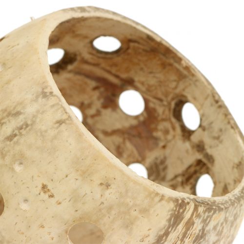 Artikel Kokosnuss Schale poliert mit Löchern Natur Ø9,5cm – Ø13cm 1St