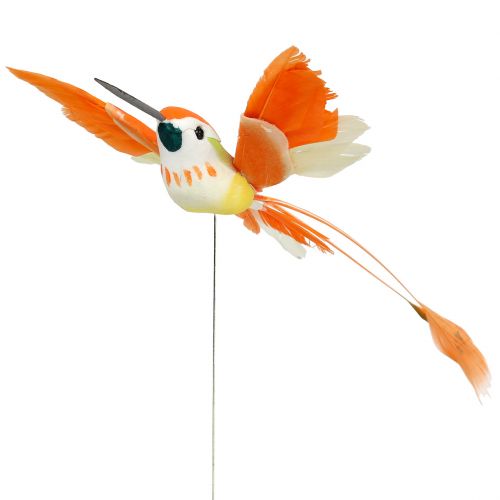Floristik21 Kolibri am Draht zum Stecken Pink, Orange 17cm 6St
