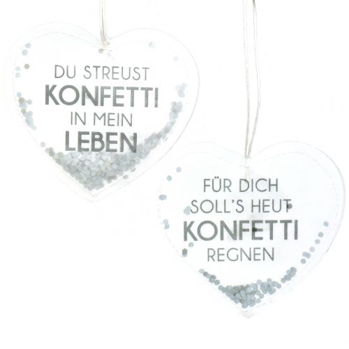 Geschenkanhänger Konfettiherz 9cm 6St