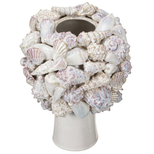 Artikel Keramik-Kopf Vase mit Muscheln 25cm – Mediterrane Deko für Blumen