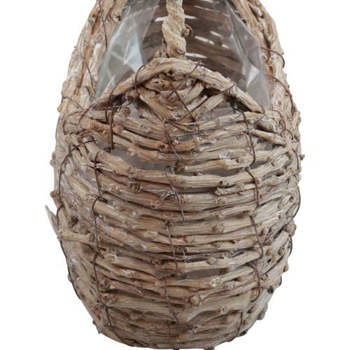 Floristik21 Korb mit Henkel Weidenkorb Weiß gewaschen 18×11×11cm