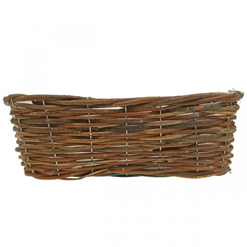 Korb zum Bepflanzen, Blumenschmuck, Holzkorb Natur L35cm 11,5cm