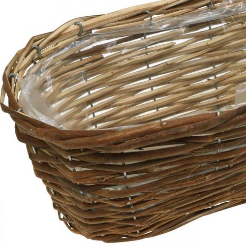 Korbschale, Pflanzgefäß, Holzkorb zum Bepflanzen Natur L41cm H13,5