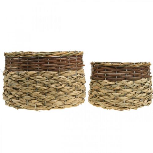 Artikel Weidenkorb, natürliches Korbgeflecht, Pflanzschale Natur L30/22cm H20/17cm 2er-Set