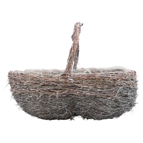 Floristik21 Korb mit Henkel Pflanzkorb Weißgewaschen 40/34/27cm 3er-Set