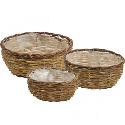 Korbschale Natur Pflanzkorb Weidenkorb Ø21,5/26/Ø31cm 3er-Set