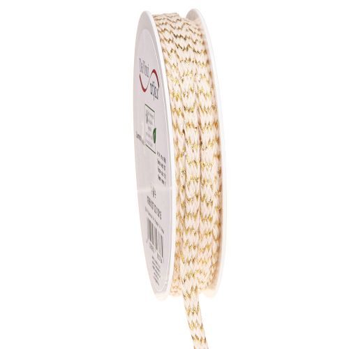 Artikel Kordel Baumwolle Gold Creme 7mm 15m Dekoband Geschenkband Floristik