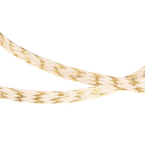 Artikel Kordel Baumwolle Gold Creme 7mm 15m Dekoband Geschenkband Floristik