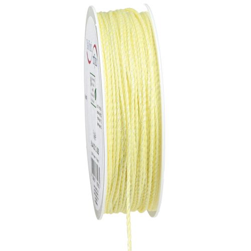 Floristik21 Kordel Gelb Glimmer irisierender Dekokordel 15mm 50m