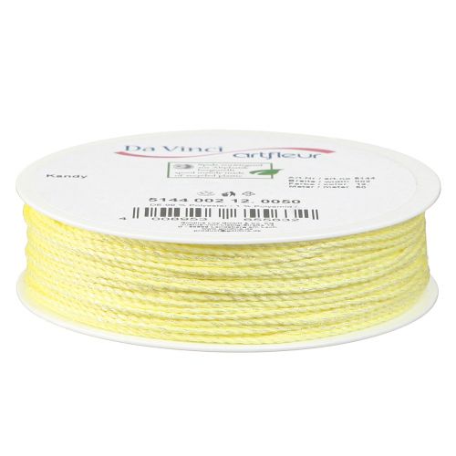 Artikel Kordel Gelb Glimmer irisierender Dekokordel 15mm 50m