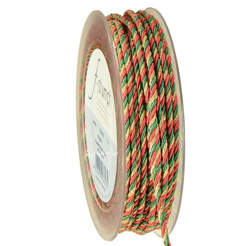 Kordel Rot Grün Gold Dekokordel 3mm 25m für Dekoration und Geschenkverpackung
