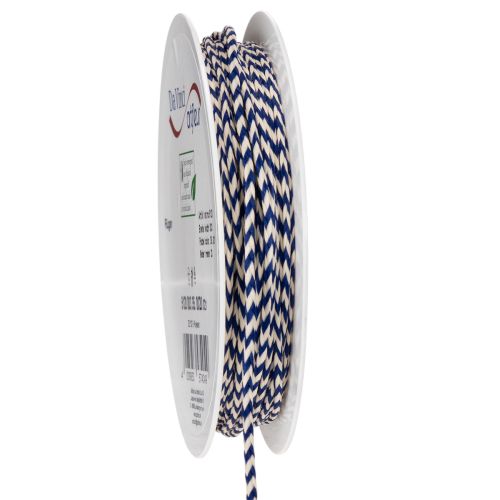 Geschenkband Kordel gestreift Polyester 3mm x 20m Weiß-Blau Innenbereich einkaufen | Floristik21.de
