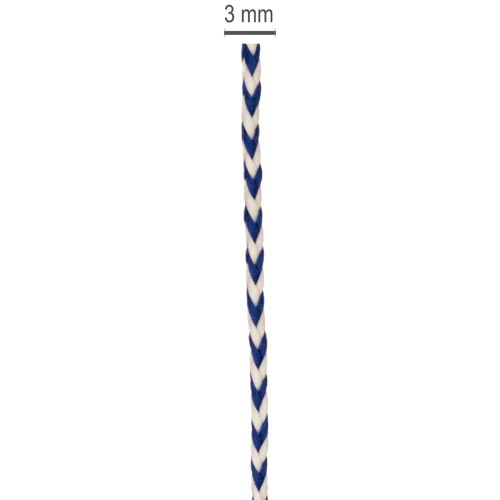 Geschenkband Kordel gestreift Polyester 3mm x 20m Weiß-Blau Innenbereich | Floristik21.de