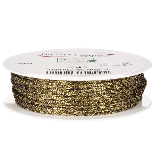 Kordel aus Polyester 3 mm 20 m Schwarz-Gold für Geschenkverpackung und Dekoration | Floristik21.de