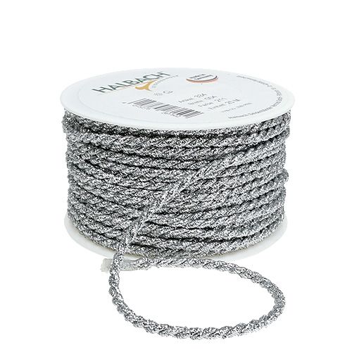 Floristik21 Kordelband Silber 4mm 25m