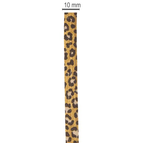 Kräuselband 100% Baumwolle 10mm 100m Leoprint Goldbraun Innenbereich | Floristik21.de