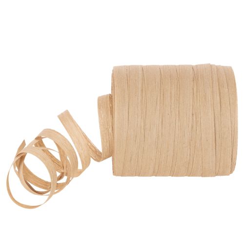 Kräuselband Baumwolle Beige 10mm x 100m für Dekoration und Verpackung
