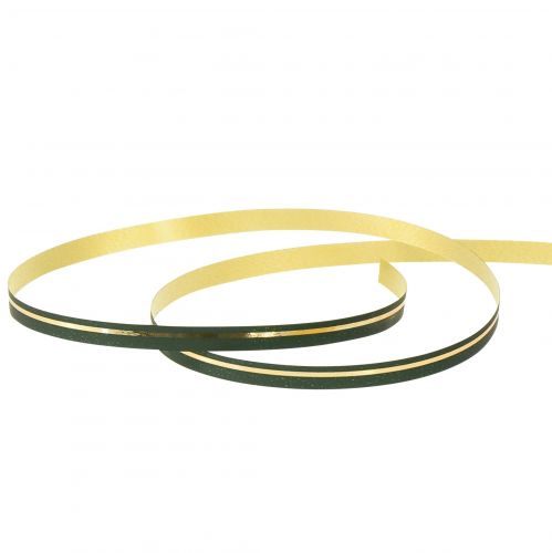 Artikel Kräuselband Geschenkband Grün mit Goldstreifen 5mm 250m