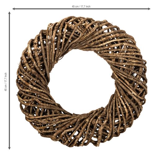 Dekokranz Rattan Naturzweige rund 45cm braun Innenbereich | Floristik21.de