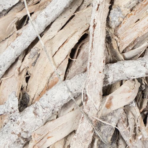 Kranz aus Holz und Rindenfasern Ø 40 cm geweißte Oberfläche für Innenbereich | Floristik21.de