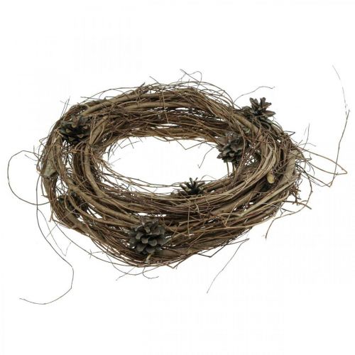 Artikel Naturkranz Ulmenzweige Zapfen Dekokranz Natur Ø35cm H8cm