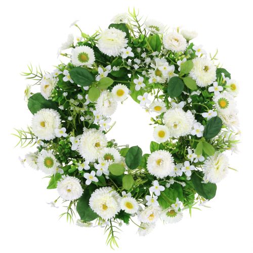 Blumenkranz Deko Weiß Bellis Türkranz Seidenblumen Ø30cm