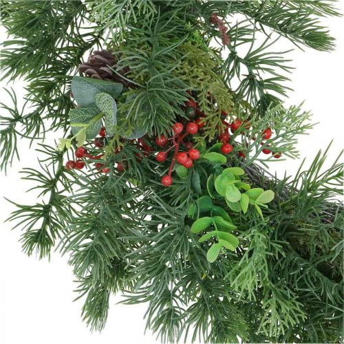 Deko Kranz Kiefer künstlich Beeren Kiefernkranz Tischdeko Ø58cm