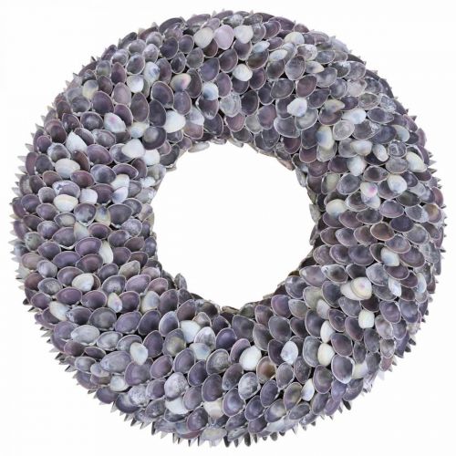 Floristik21 Muschelkranz, natürliche Muscheln, Violett Chippy, Meereskranz Ø40cm