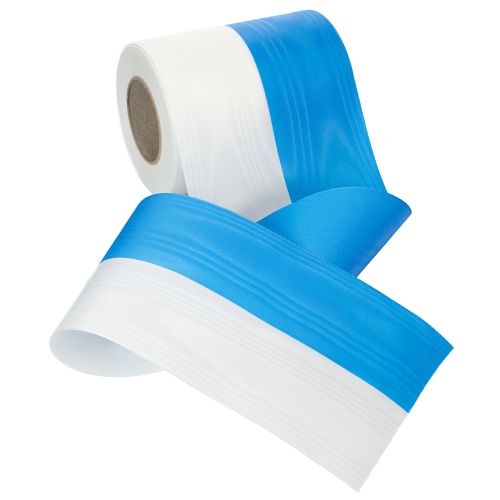 Kranzbänder Moiré Blau-Weiß 125 mm – Hochwertiges Trauerband & Dekoband, Nationalband in edler Optik, 25m Rolle | Floristik21.de