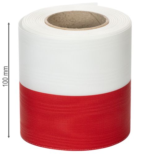 Artikel Kranzband Moiré Weiß-Rot 100 mm - Hochwertiges Trauerband für Floristen