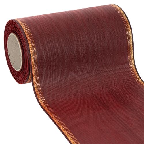 Floristik21 Kranzband Bordeaux mit Goldkante 175mm Dekor