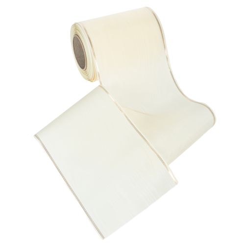 Artikel Kranzband Creme mit Goldkante Supersatin 125mm 25m - Wasserfest, Ideal für Computerdruck & Umweltfreundlich