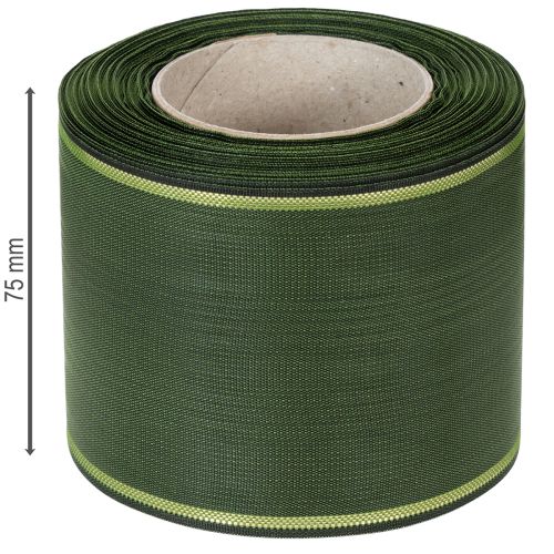 Artikel Kranzband Dunkelgrün mit Goldkante 75mm 25m - Ideal für Trauerschleifen und Floristik
