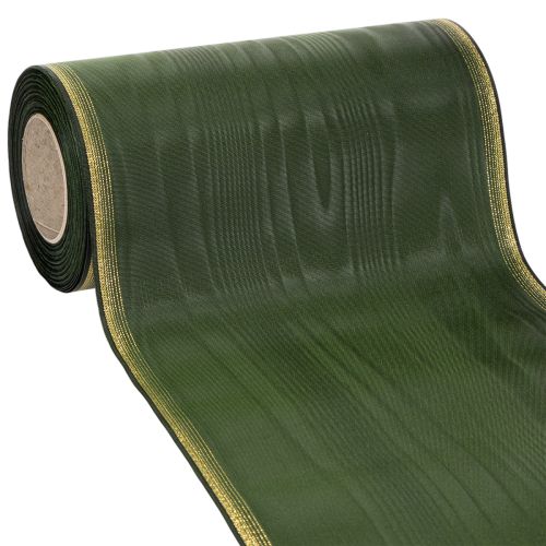 Kranzband Moiré 200mm Dunkelgrün mit Perlkante und Taftbindung - Dekoband für Festlichkeiten und Trauerfloristik, 25m einkaufen | Floristik21.de