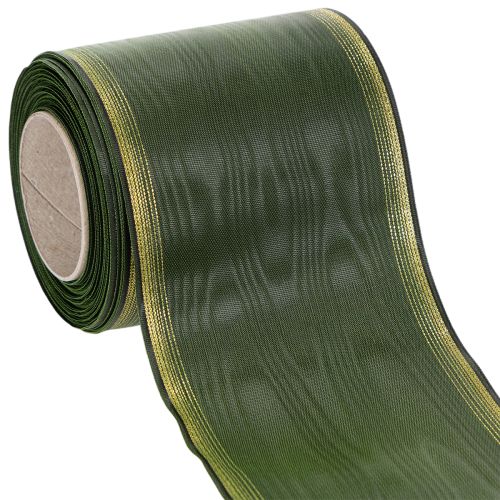 Kranzband Moiré Dunkelgrün 100mm Dekoband Taftband
