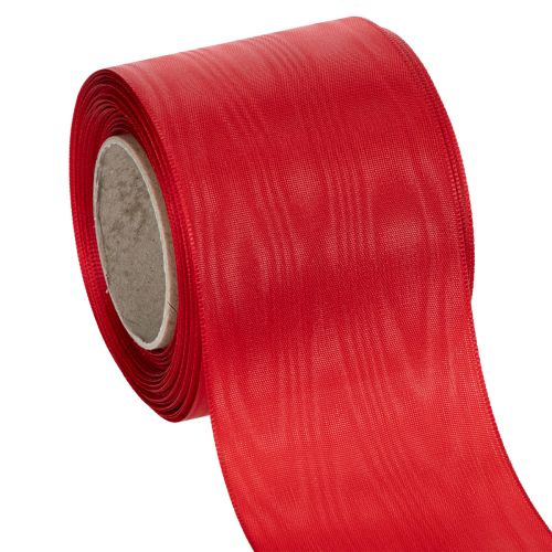 Floristik21 Kranzband Rot 75mm x 25m - Trauerfloristik & Dekoration, Robustes Schleifenband für Beschriftungen