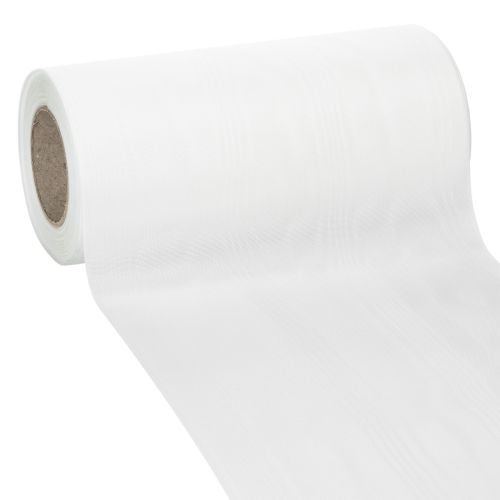 Kranzband Weiß, 200mm Breite, 25m Rolle, Trauerband, Schleifenband, Dekoband für Trauerfloristik und Anlässe