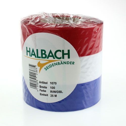 Floristik21 Kranzbänder Moiré blau-weiß-rot 100 mm