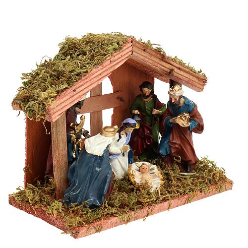 Artikel Krippe Weihnachten 20cm x 9cm x 14cm