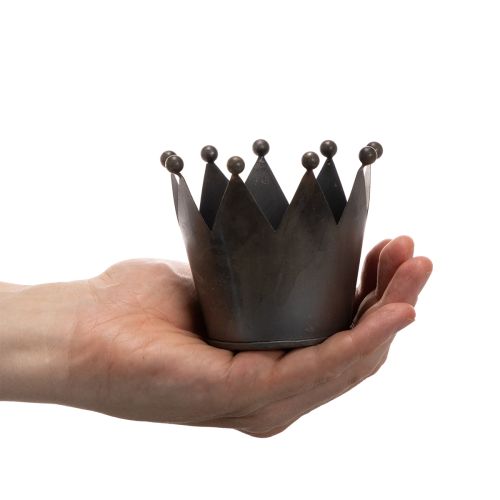 Kleine Metall-Dekokrone Schwarz 10 cm Innenbereich | Floristik21.de