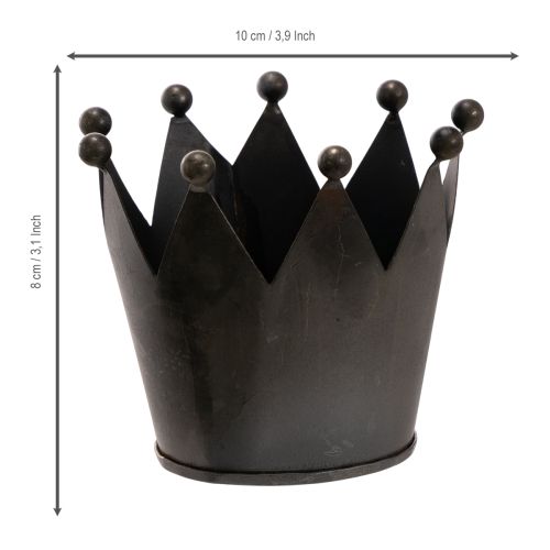Kleine Metall-Dekokrone Schwarz 10 cm Innenbereich | Floristik21.de