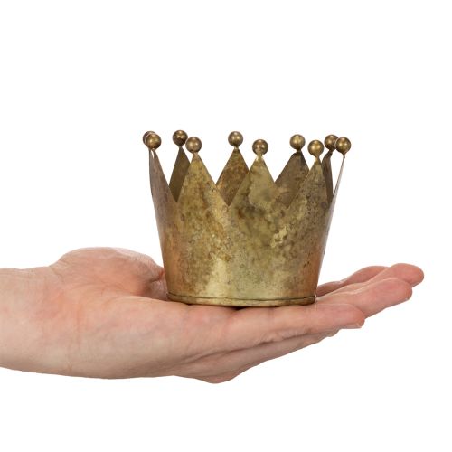 Deko-Krone Metall Gold 11 cm Ø für Tischdekoration | Floristik21.de