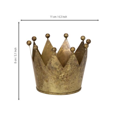 Deko-Krone Metall Gold 11 cm Ø für Tischdekoration | Floristik21.de