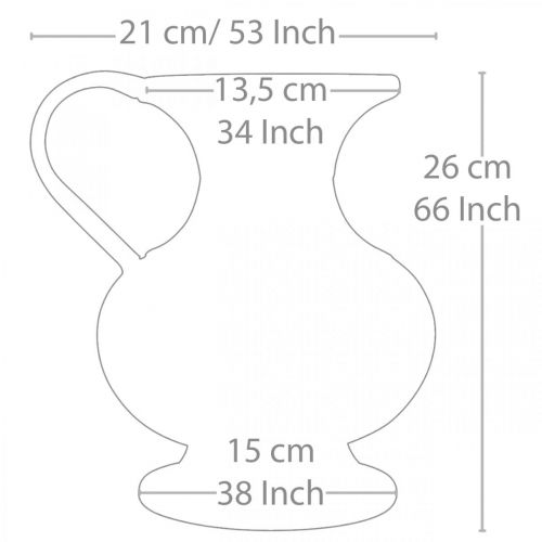 Deko Krug Antik Look Vase Vintage Metall Gartendeko H26cm