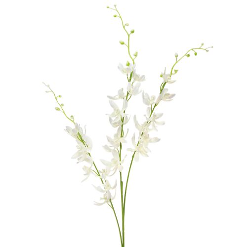 Floristik21 Künstliche Orchideen Zweig cremeweiße Blüten L90cm 2 St - Dekoration
