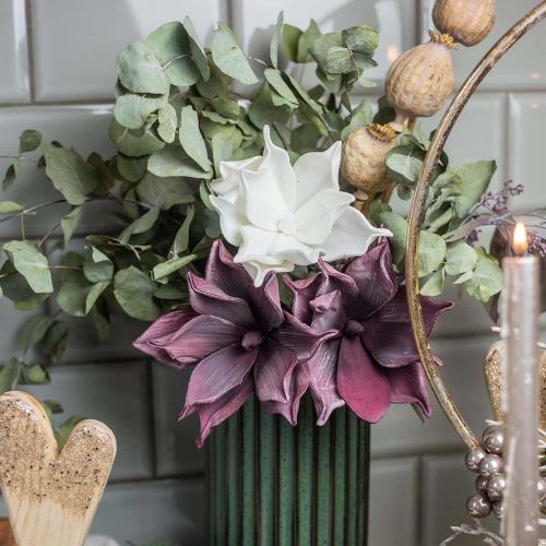 Floristik21 Künstliche Magnolie Weiß Kunstblume am Stiel Ø10cm Foam 6St