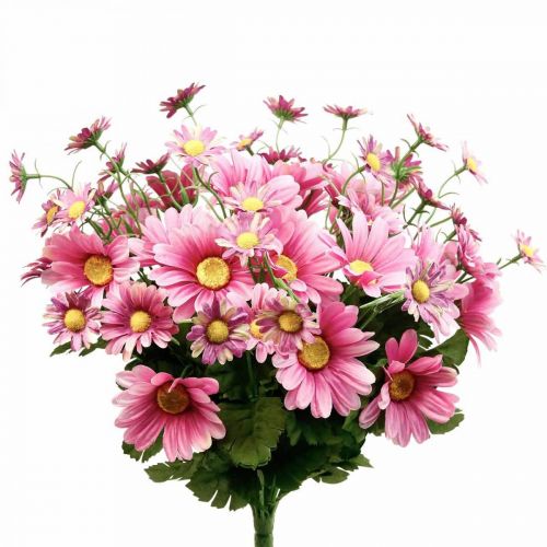 Floristik21 Künstliche Margeriten Kunstblumenstrauß Pink 44cm