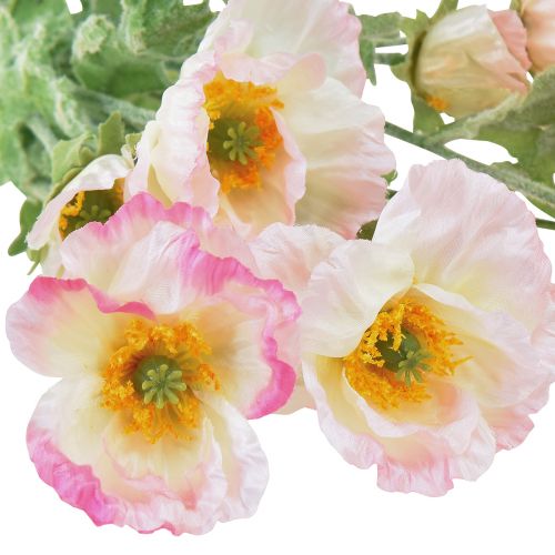 Floristik21 Künstliche Mohnblumen Deko Seidenblumen Rosa Pink 42cm 4St