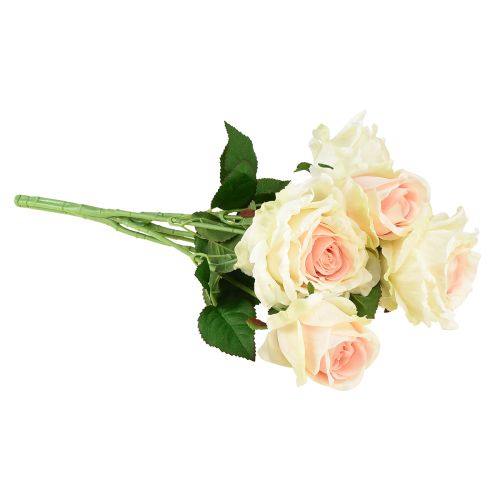 Artikel Künstliche Rosen Kunstblumenstrauß Rosen Creme Rosa Pick 54cm